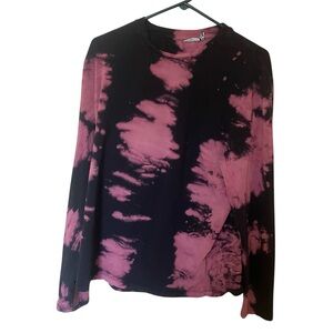 ASOS Pink and Black Tie-Dye Long Sleeve Top